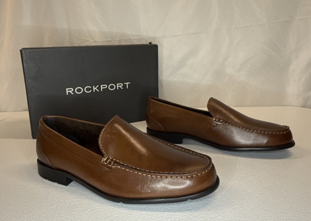 Rockport Men's Classic Lite Venetian Slip-On Loafer Dark Brown Size 8.5W